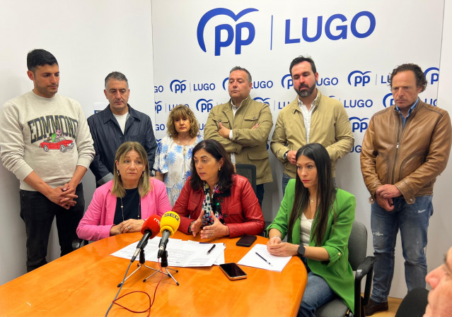 Rueda de prensa de los dirigentes del PP de Lugo.