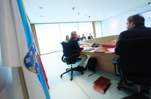 El presidente de la Xunta, Alfonso Rueda, en la reunión del Gobierno gallego del 26 de mayo de 2025.