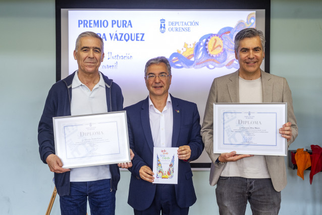 EL presidente provincial, Luis Menor, preside la entrega del Premio Pura e Dora Vázquez, que en su XX ha recaído en Antonio Yáñez y Fernando Díaz