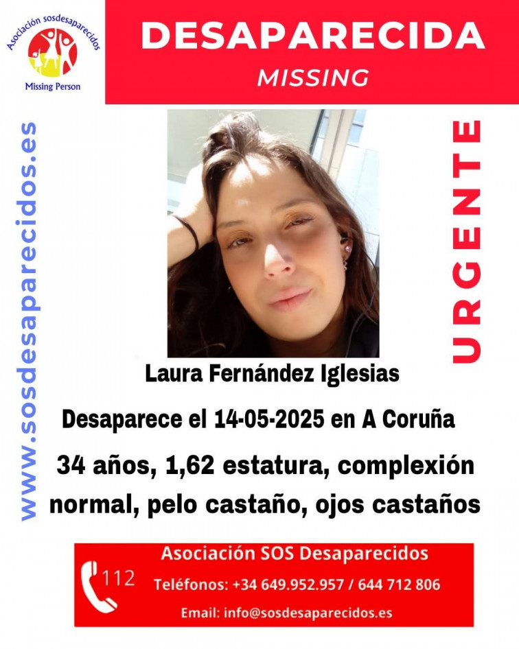 Ayuda para encontrar a Laura Fernández Iglesias, mujer de 34 años desaparecida en A Coruña