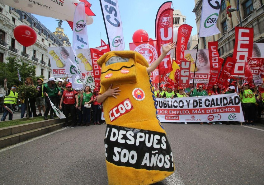 Una protesta de Correos en Madrid en una imagen de CCOO