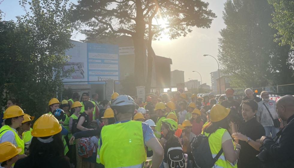 Imagen de la protesta de esta mañana.