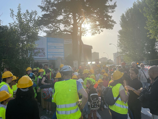 Imagen de la protesta de esta mañana.