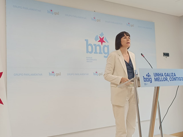 La portavoz nacional del BNG, Ana Pontón, en rueda de prensa