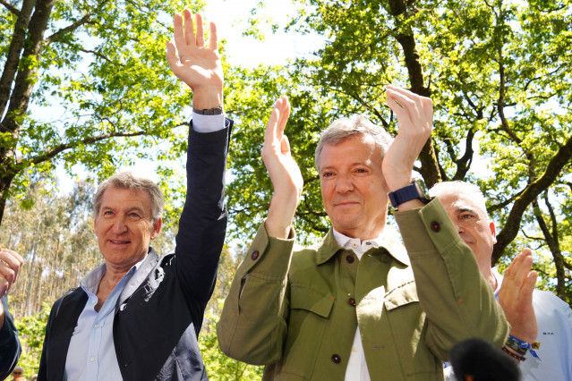 Feijóo y Rueda, en un acto reciente del partido en Galicia.