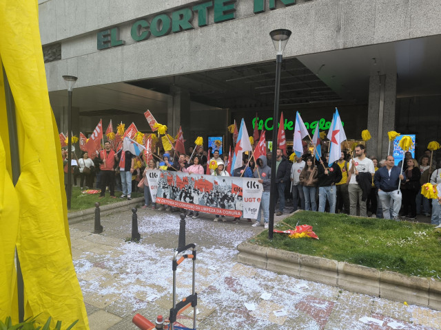Protesta de personal del sector de limpieza en A Coruña