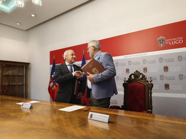 El presidente de la Diputación de Lugo, José Tomé, y el alcalde de Lugo, Miguel Fernández.