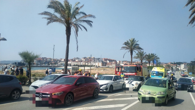 Accidente múltiple en Portonovo