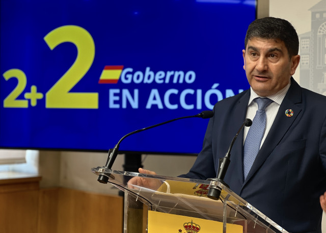 El delegado del Gobierno en Galicia, Pedro Blanco, en una comparecencia para hacer balance de sus dos años al frente de este organismo