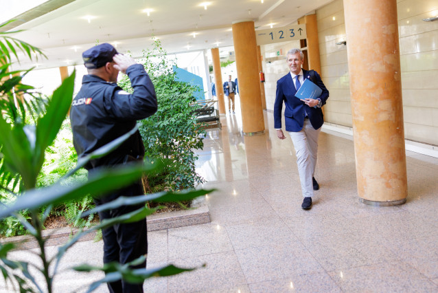 Alfonso Rueda, antes de la reunión del Consello