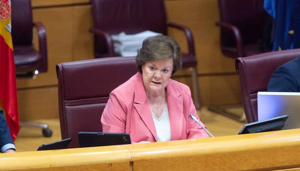 La presidenta del Tribunal de Cuentas, Enriqueta Chicano, durante su comparecencia ante la Comisión Mixta para las Relaciones con el Tribunal de Cuentas, en el Senado, a 27 de mayo de 2025, en la Sal