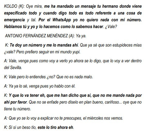 Conversaciu00f3n en la que Koldo le recrimina al hermano de un directivo de OPR su falta de descripciu00f3n en una capgtura del informe de la UCO