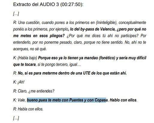 Captura de pantalla del informe de la UCO en el que se transcribe la conversaciu00f3n entre Koldo y un directivo de LIC