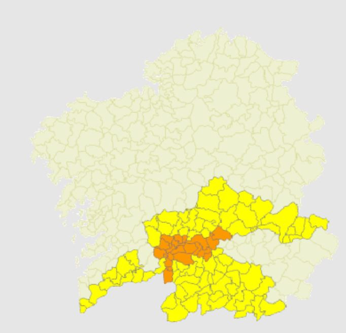 Mapa de alerta de calor de Meteogalicia para hoy miu00e9rcoles