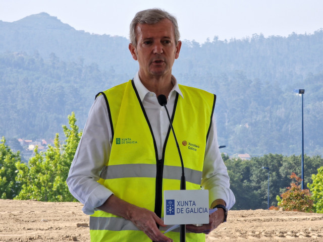 Alfonso Rueda durante el acto.