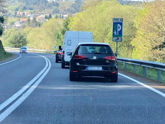 Tramo de la N-120 entre Os Peares y Ourense