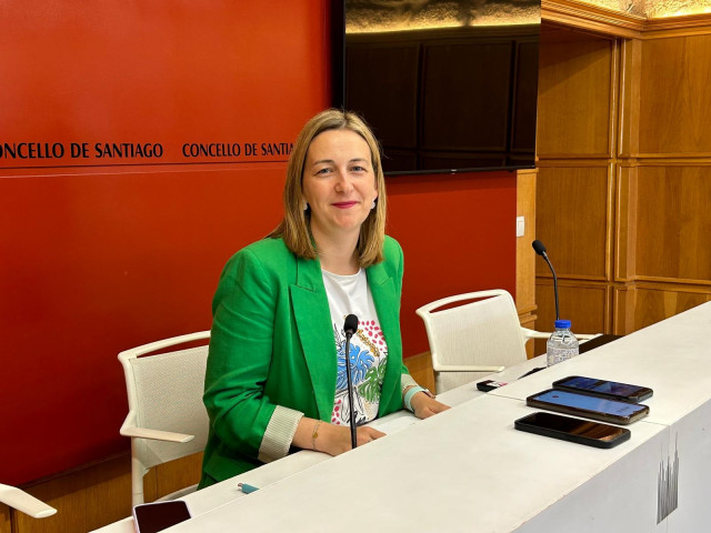 La portavoz municipal, Míriam Louzao, durante la rueda de prensa posterior a la junta de gobierno local, a 23 de junio de 2025.