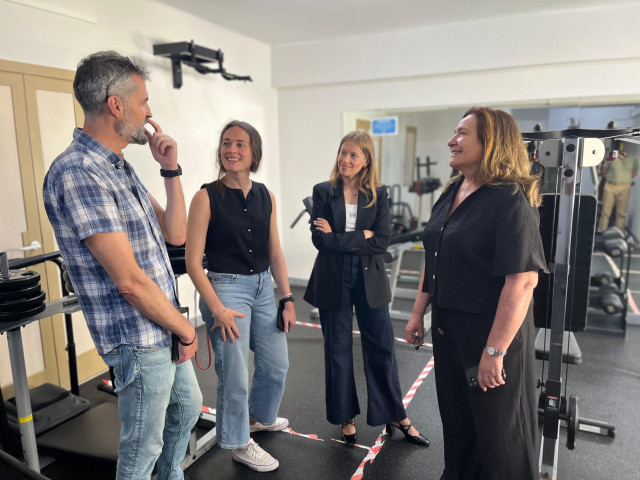 Lara Meneses en su visita a Vigo.