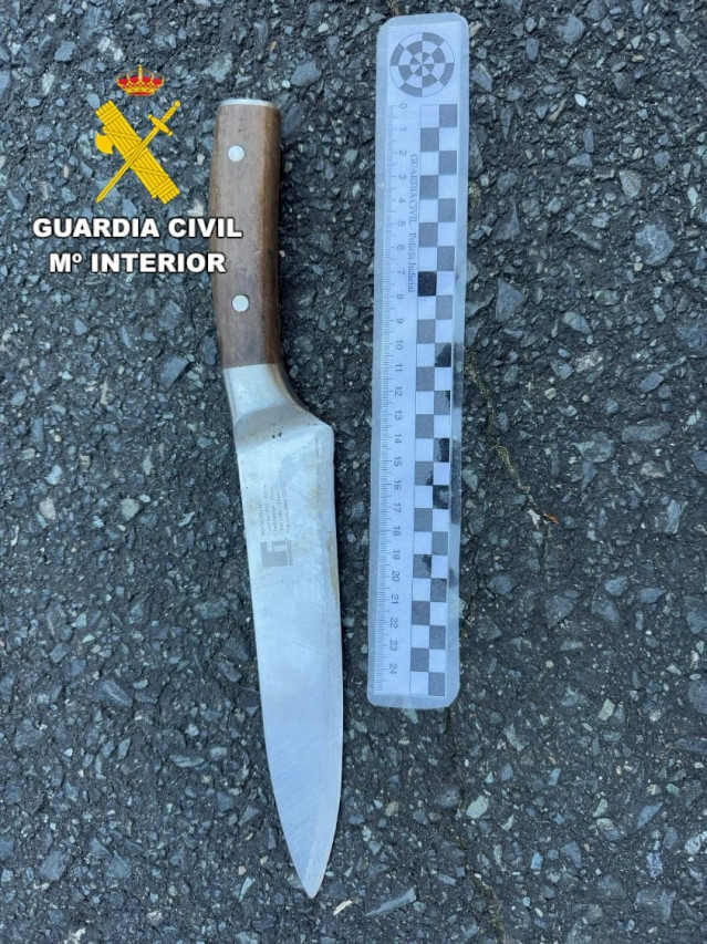 Imagen del cuchillo utilizado en el asalto.
