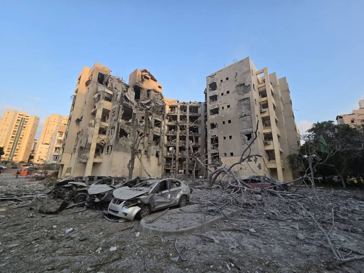 Lugar del impacto en Beu2019er Sheva de un misil iranu00ed esta noche , lugar donde hubo cuatro muertos