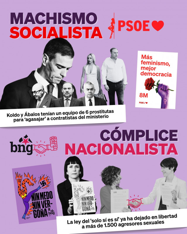 Carteles que el PPdeG colocó en sus sedes