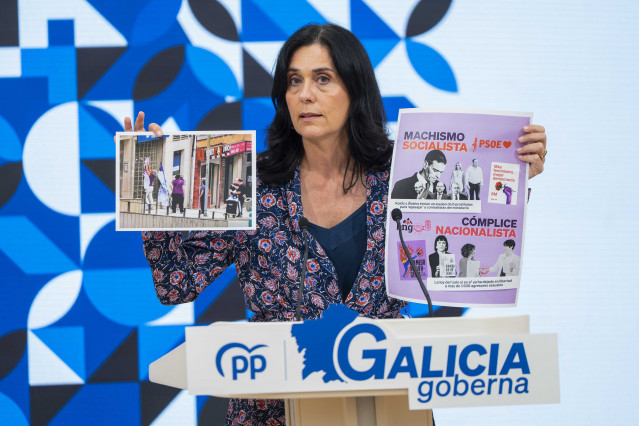 La secretaria general del PPdeG, Paula Prado, en rueda de prensa.