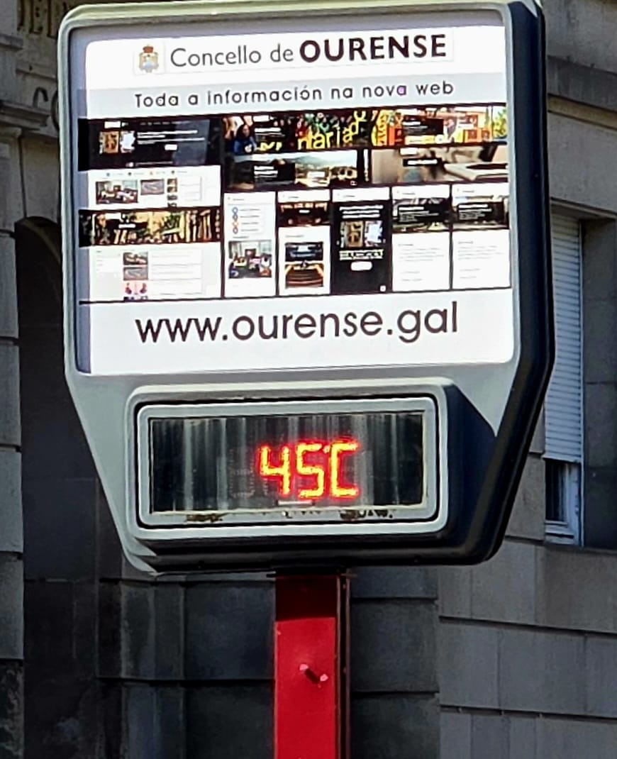 Termu00f3metro ayer en Ourense en una imagen del alcalde Ju00e1come