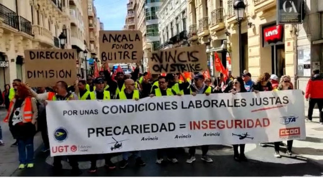 Archivo - Imagen de una de las protestas de trabajadores de Avincis