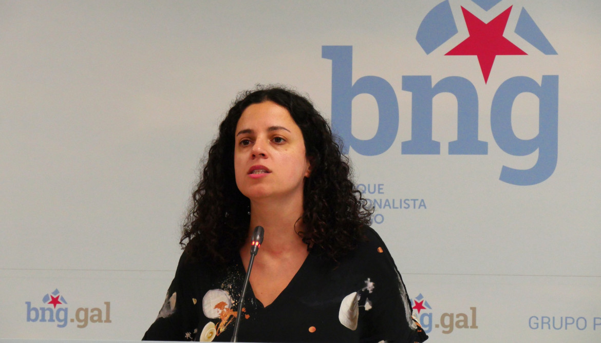 La diputada del BNG, Noa Presas, en rueda de prensa