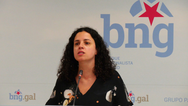 La diputada del BNG, Noa Presas, en rueda de prensa