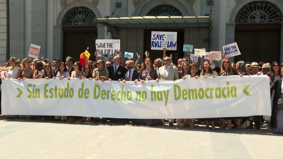 Concentraciu00f3n de jueces y fiscales en Madrid con motivo de la huelga en una imagen de EP