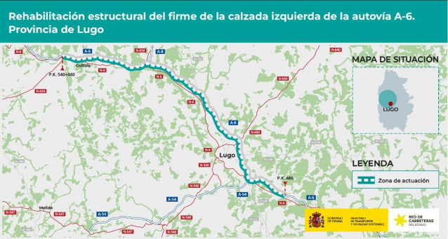 Obras de arreglo de firme en la A-6