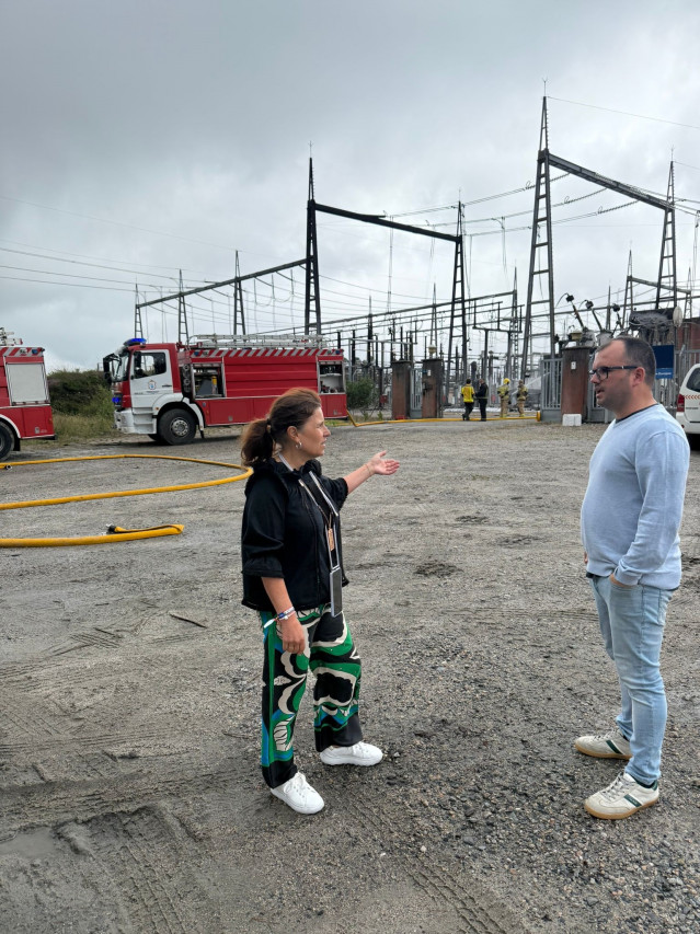 Incendio en una subestación eléctrica.