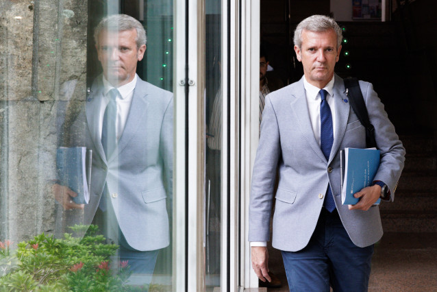 O titular do Executivo galego, Alfonso Rueda, preside a reunión do Consello da Xunta. Sala do Consello, 07/07/25.