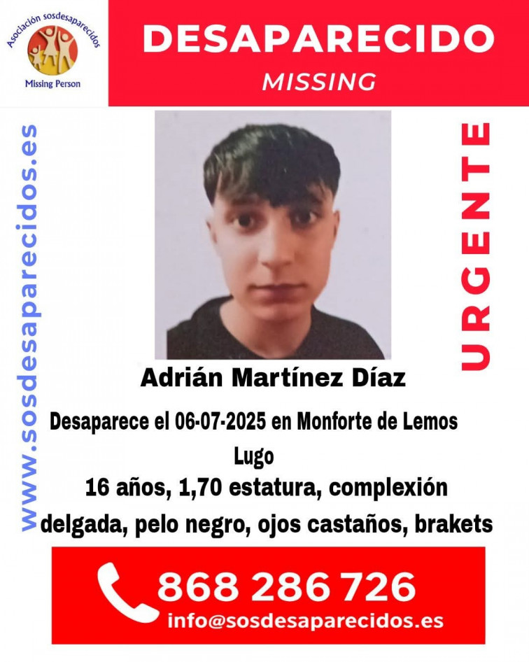 Ayuda para encontar a un menor desaparecido en Monforte de Lemos (Lugo)