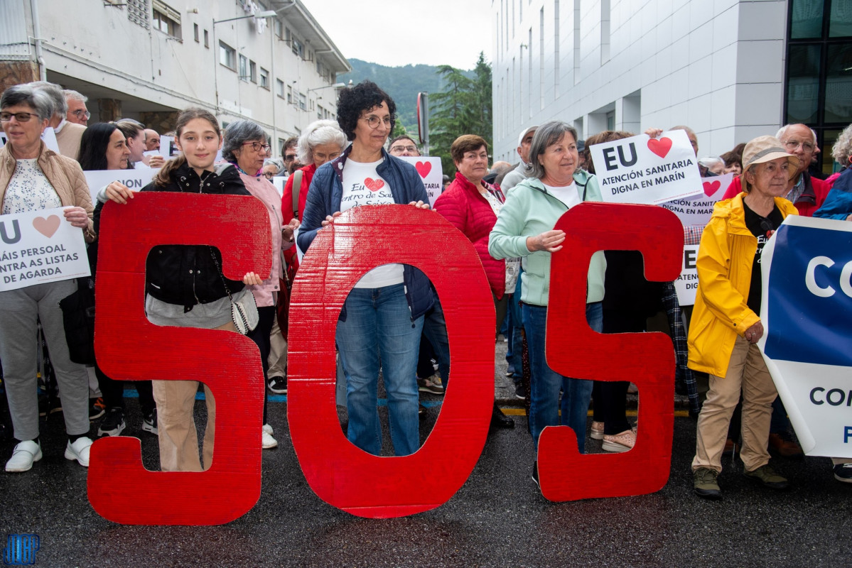 Protesta frente al centro de Salud de Seixo en una imagen de la Plataforma Local