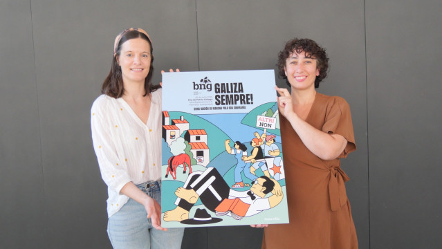 La secretaria xeral de Organización del BNG, Lucía López, y la responsable del área de Comunicación, Olalla Rodil.