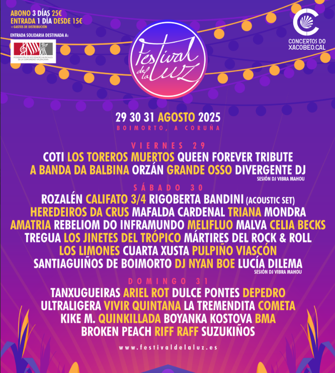 Cartel por du00edas del Festival da Luz 2025