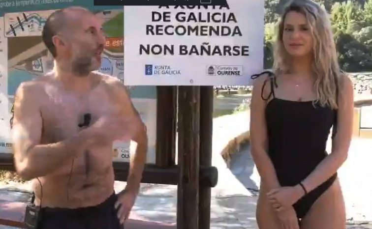 Jácome y una concejala se bañan en unas termas de Ourense pese a desaconsejarlo la Xunta (vídeo)