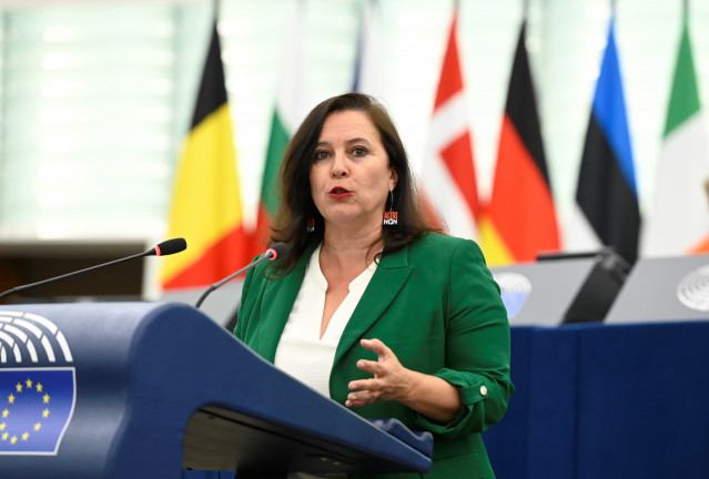 La eurodiputada del BNG, Ana Miranda, en Europa