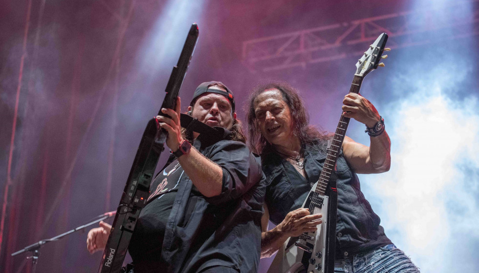 Archivo - Momento de la actuación de los cordobeses Medina Azahara en el Maldito Rock, dentro de la programación de la Feria de Almería.