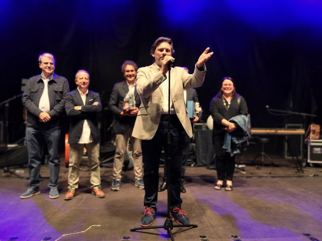 El secretario xeral da Emigración, Antonio Rodríguez Miranda, en la celebración del Día do Emigrante de la Festa do Polbo en O Carballiño (Ourense).