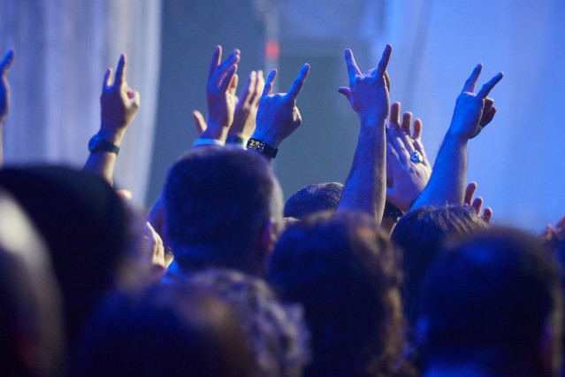 Archivo - Público durante un concierto de rock.