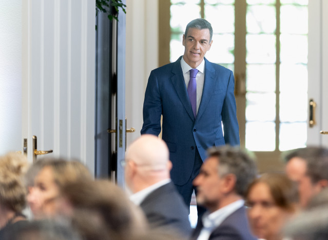 El presidente del Gobierno, Pedro Sánchez, comparece ante los medios de comunicación para hacer balance del curso político, a 28 de julio de 2025, en Madrid (España).
