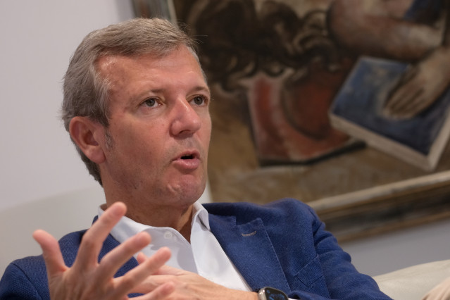 El presidente de la Xunta, Alfonso Rueda, durante una entrevista concendida a Europa Press