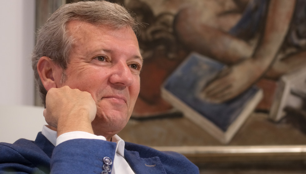 El presidente de la Xunta, Alfonso Rueda, durante una entrevista concedida a Europa Press