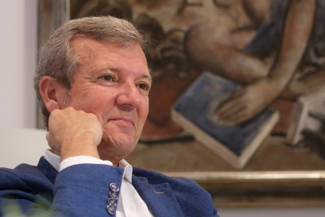 El presidente de la Xunta, Alfonso Rueda, durante una entrevista concedida a Europa Press