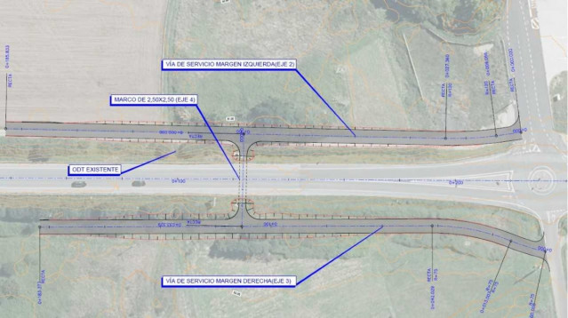 Glorieta en Culleredo, en Ledoño, que se mantendrá hasta que esté ejecutado el paso inferior