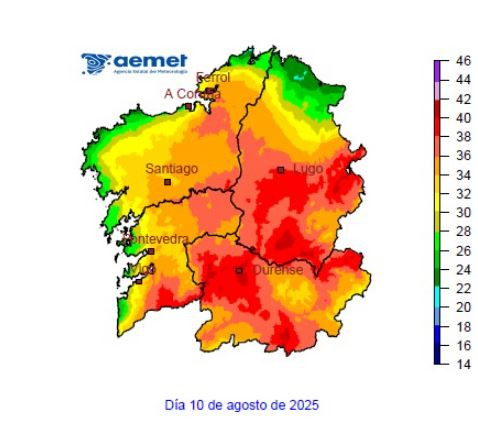 Alerta por calor en casi toda Galicia durante el fin de semana, el domingo será lo peor