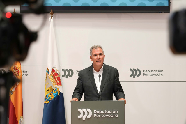 El vicepresidente provincial, Rafa Domínguez, en rueda de prensa, a 8 de agosto de 2025.